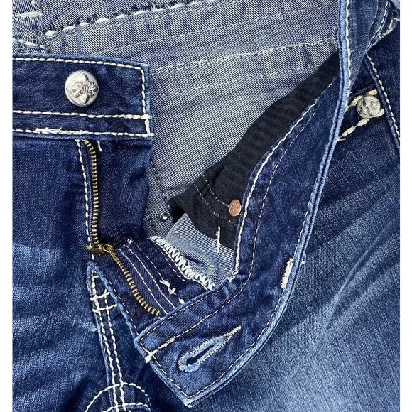 Miss Me Womens  Signature Rise Skinny Jeans Embellished Pockets Blue Size 29 - Picture 7 of 16